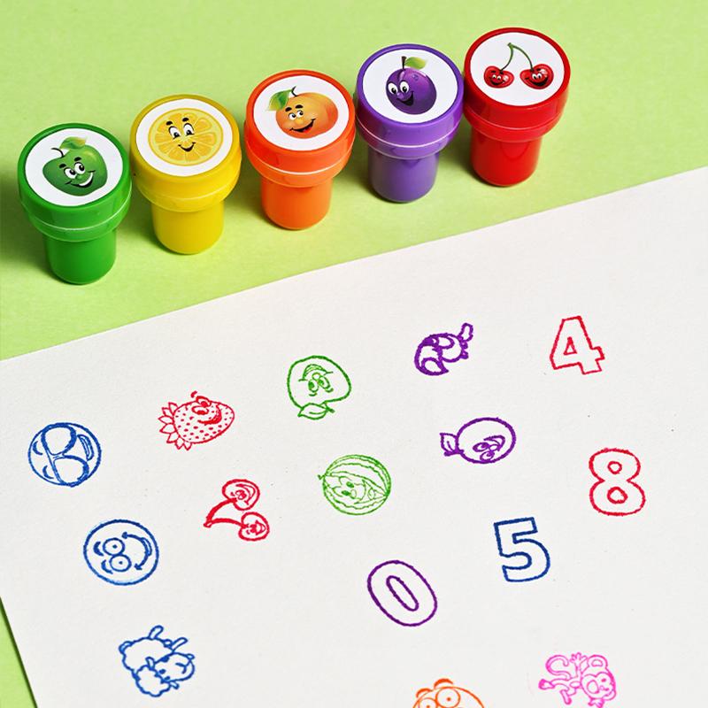 Timbres Dessin Animé pour Enfants Jouets Timbres pour Scrapbooking Peinture DIY Décoration Album Photo Animal Fruit Trafic Dinosaure Sceaux TMZ