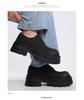 Herren Schwarze Leder Schuhe mit Höhenerhöhung - Dicke Sohle, Big-Toe-Design, Ideal für Hochzeiten und Geschäft.