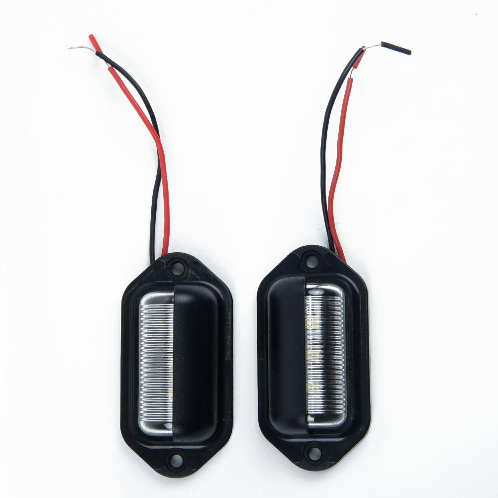 2pcs 6-LED Car License Plate Lights Boat Truck Trailer Step Lamp 12V Replacement Signal Light Car Accessories Parts