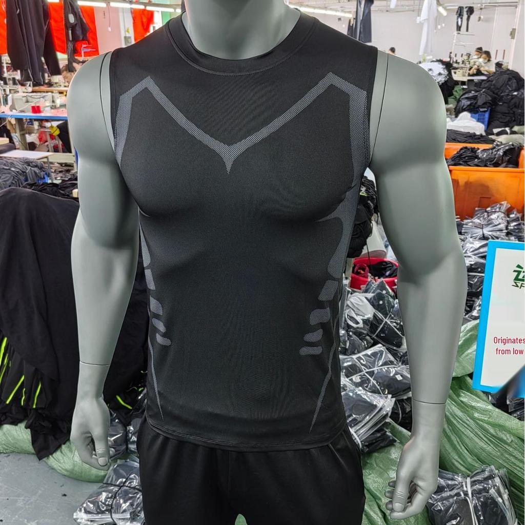 Chaleco Deportivo de Secado Rápido para Hombre de Corte Ajustado: Top de Fitness Transpirable, Sin Mangas y Elástico para Verano
