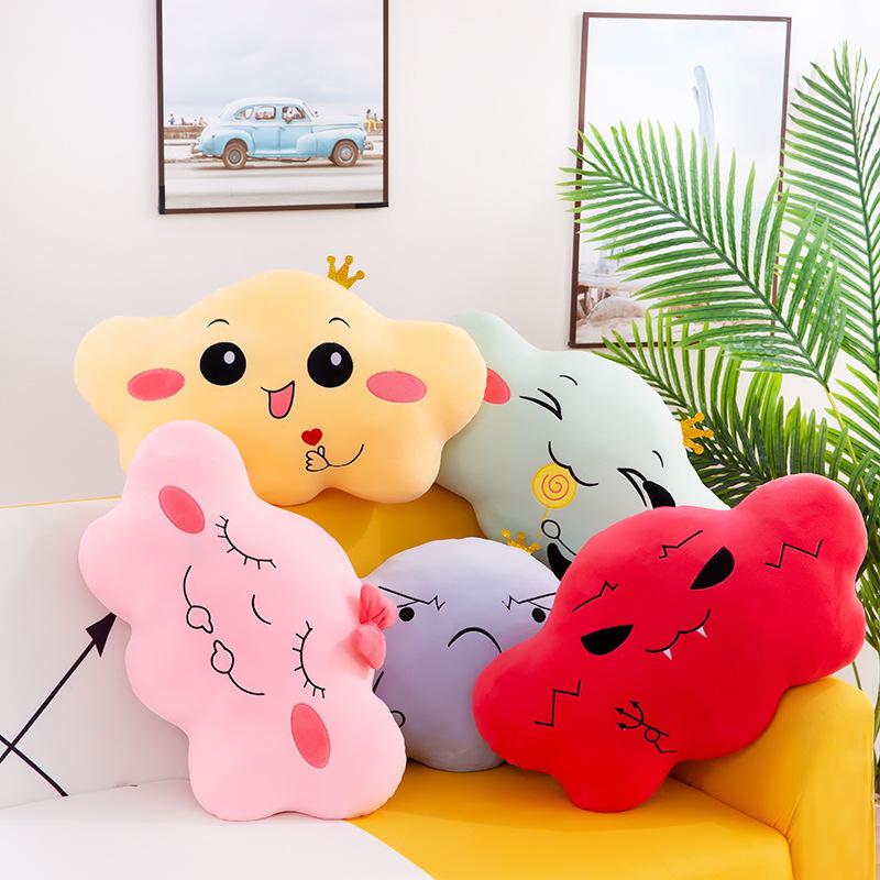 Creative New Cloud Pillow Cartoon Plush Toy Expression Cloud Sleeping Cushion Doll Birthday Gift