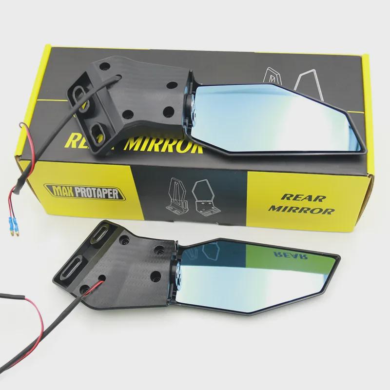 Moxin Universal Motorcycle Rearview Mirror for R25, NMAX, NINJA with Yellow Light Reflector