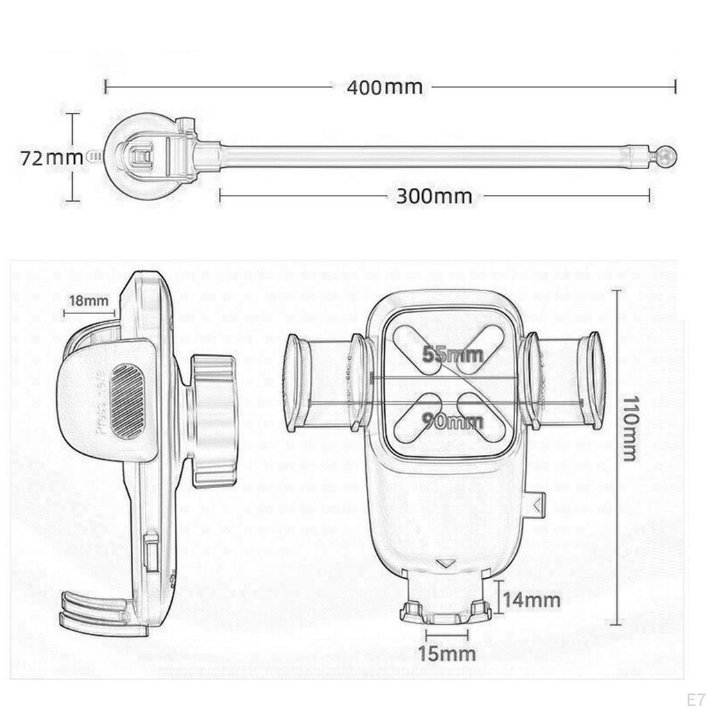 Car Phone Holder Bracket Automatic Mount Dashboard Sturdy Degree Rotation