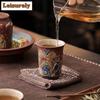 61ml Plant Ash Thangka Hand Painted Mahakala Teacup Retro Tea Bowl Cup For Tea Tea-tasting Smelling Cup Chazhan Master Cups Cafe
