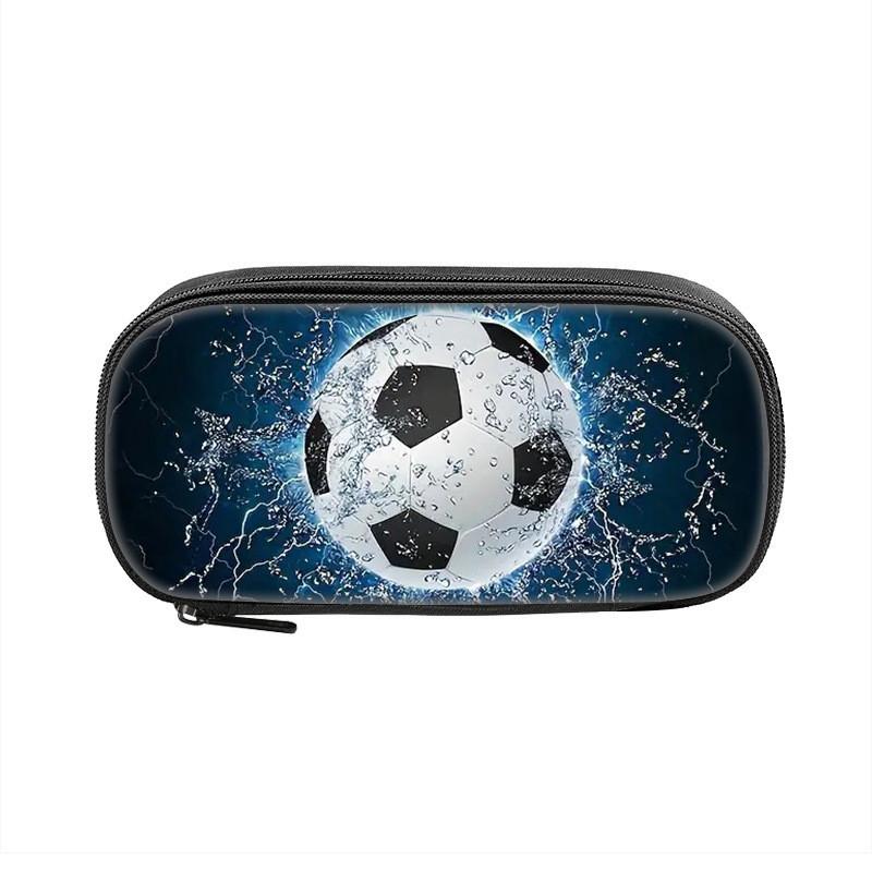 Sports Themed Polyester Pencil Case With Multiple Compartments For Students And Kids