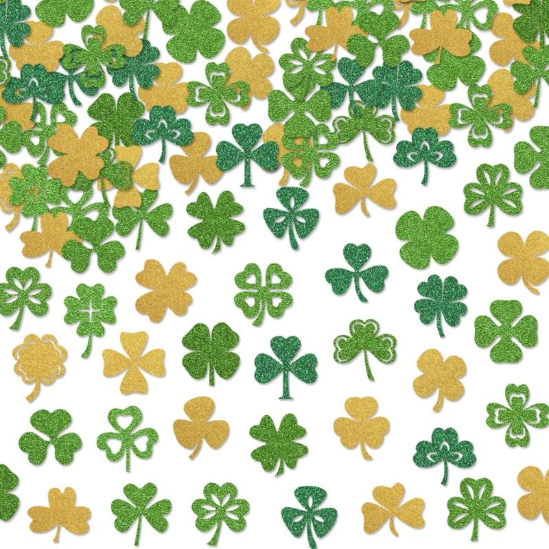 Patrick's Day Decoration Four Leaf Clovers Throw Confettis Elegant Decorative Paper Table Scatters Party Accessories