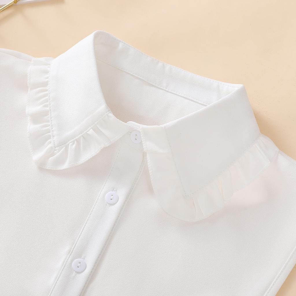 Women's Lace Pointed Neck Chiffon Fake Collar, Fashionable and Versatile, Personalized Decoration, Detachable Fake Collar