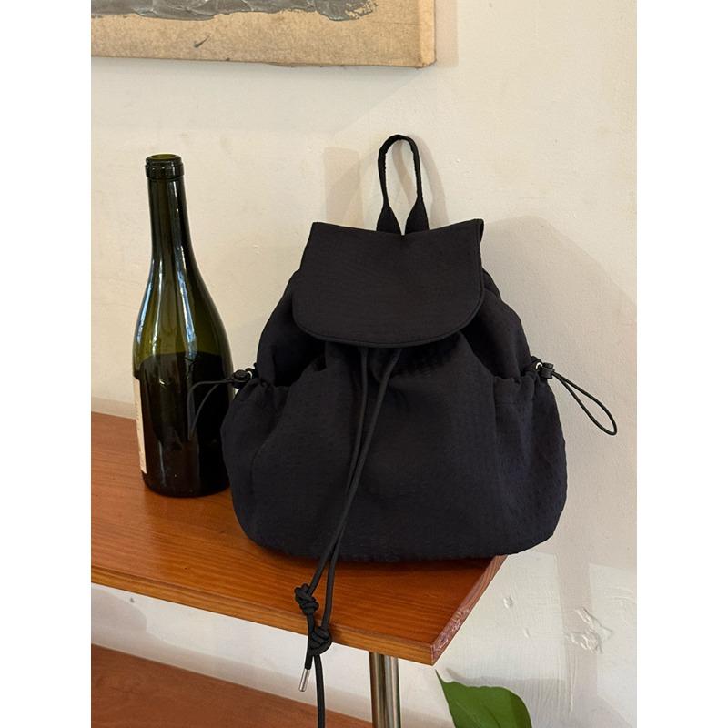 Korean street light nylon backpack women, atmosphere plaid backpack casual commuter book bag