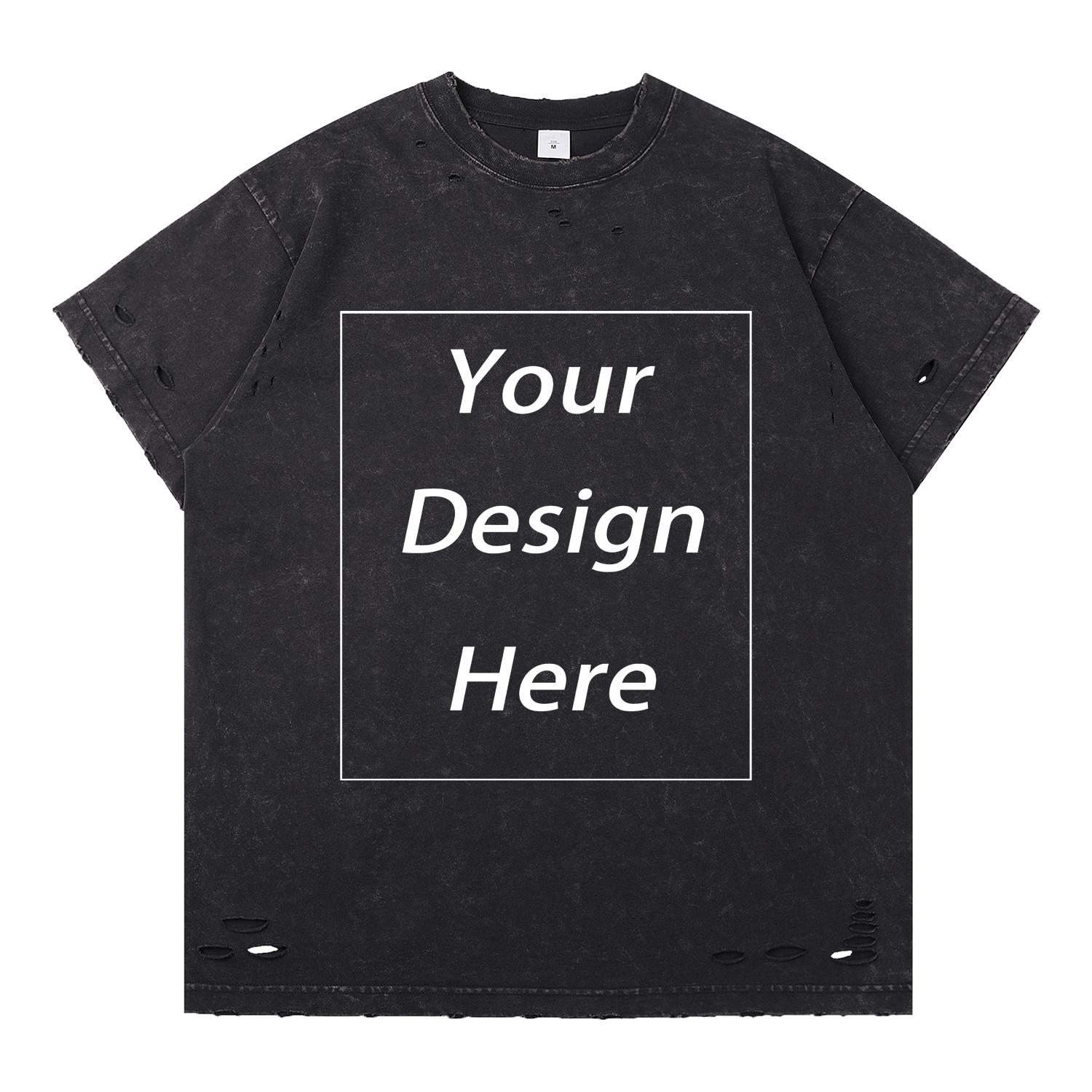 

300 г/м² 100% хлопок футболка с индивидуальным рисунком принт мужские футболки S темно серый