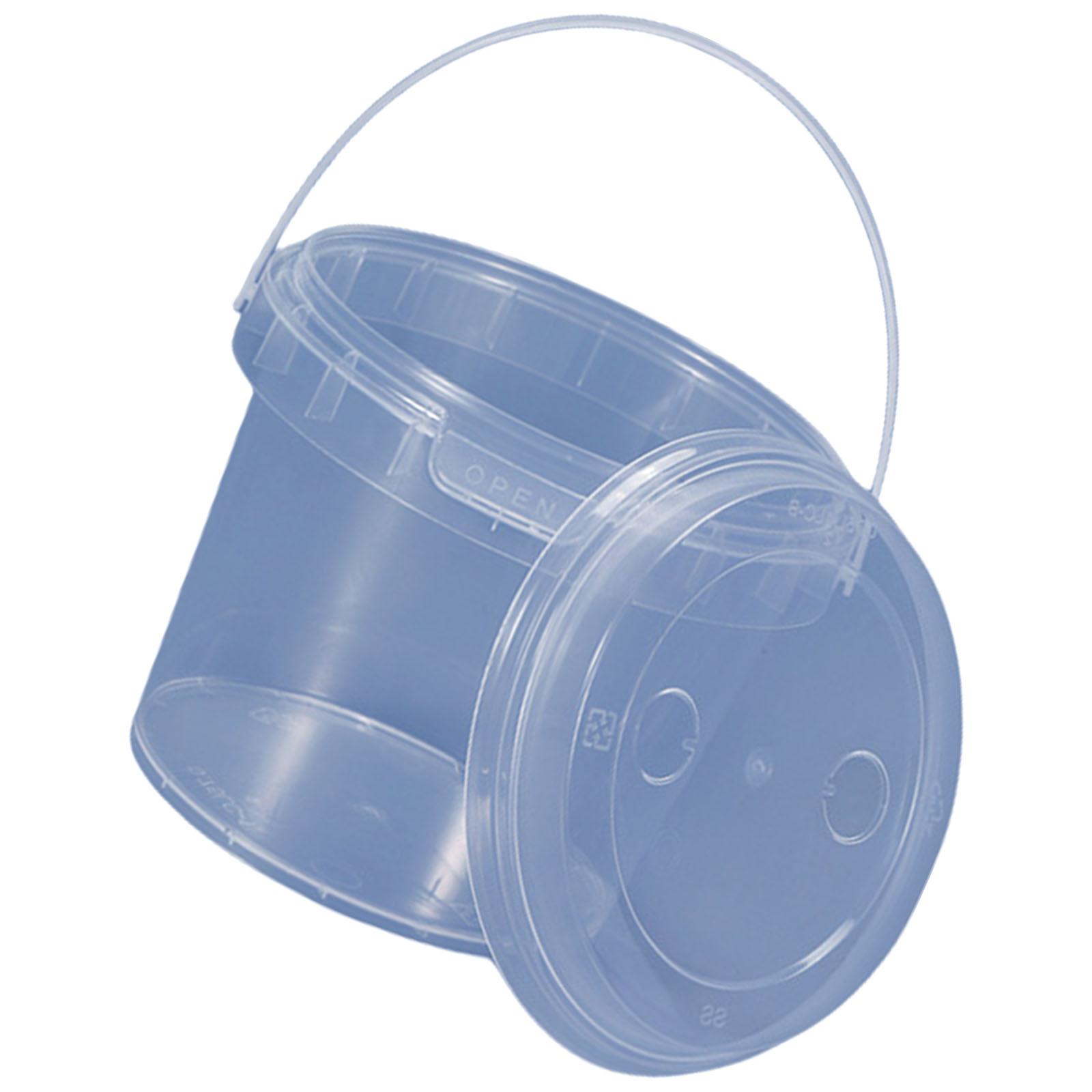 

Прочный прозрачный пластиковый контейнер для хранения продуктов, безопасный для заморозки, ведро для молочного чая для ресторанов, кейтеринга, домашнего использования E