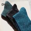 Women's Glitter Ankle Socks Sparkly Metallic Crew Socks Ladies Shiny Piles Socks Summer Thin Cotton Sock for Ladies Girls