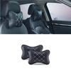 2Pcs Black Leather Car Seat Headrest Neck Pillow Cushion Relax Cervical Vertebra