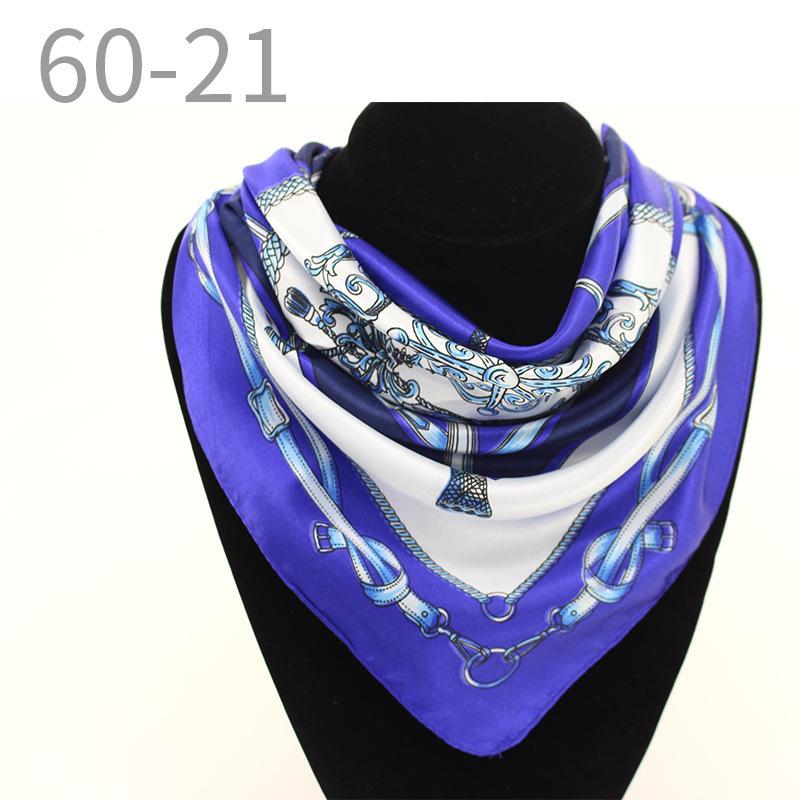 New simulated silk scarf, striped women's small square scarf, flight attendant workplace decoration cm spring and summer silk scarf