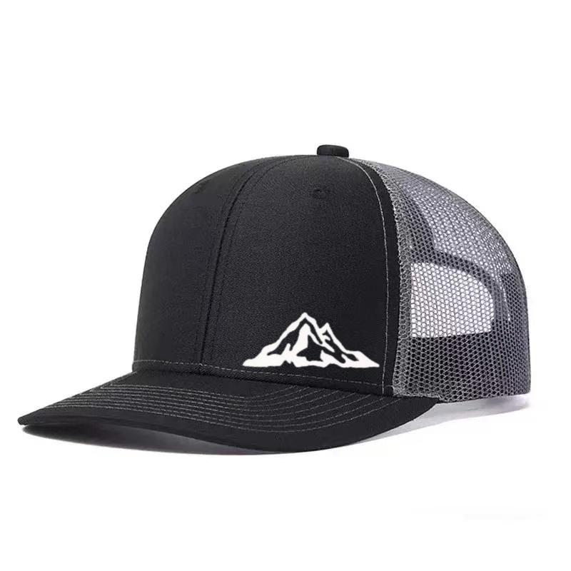 Mountain Range Printed Adjustable Baseball Cap Classic Snapback Dad Hat Breathable Trucker Mesh Hat Golf Fishing Outdoor Sun Cap