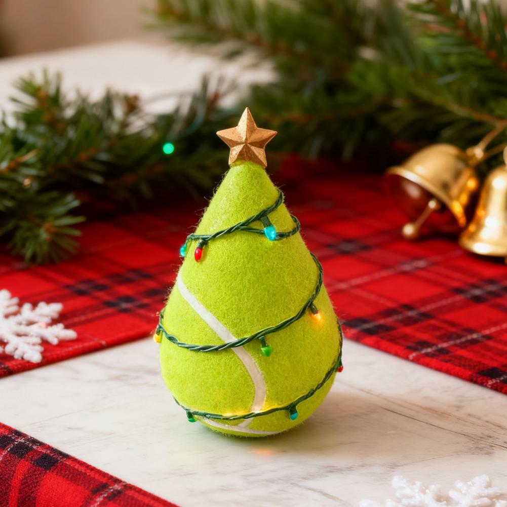 Tisch-Weihnachtsbaum Hochwertiger Weihnachtsbaum Handgefertigte Weihnachtsbaum-Figur im Sportball-Design mit Kunstleder