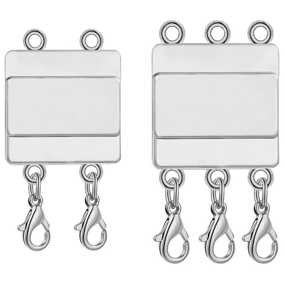 2 Stück mehrsträngige Halskette, mehrschichtig, Hummerverschluss, Schiebe-Magnet-Röhrenverbinder, Verschlüsse, Magnetischer Separator für Armband, Schmuckherstellung