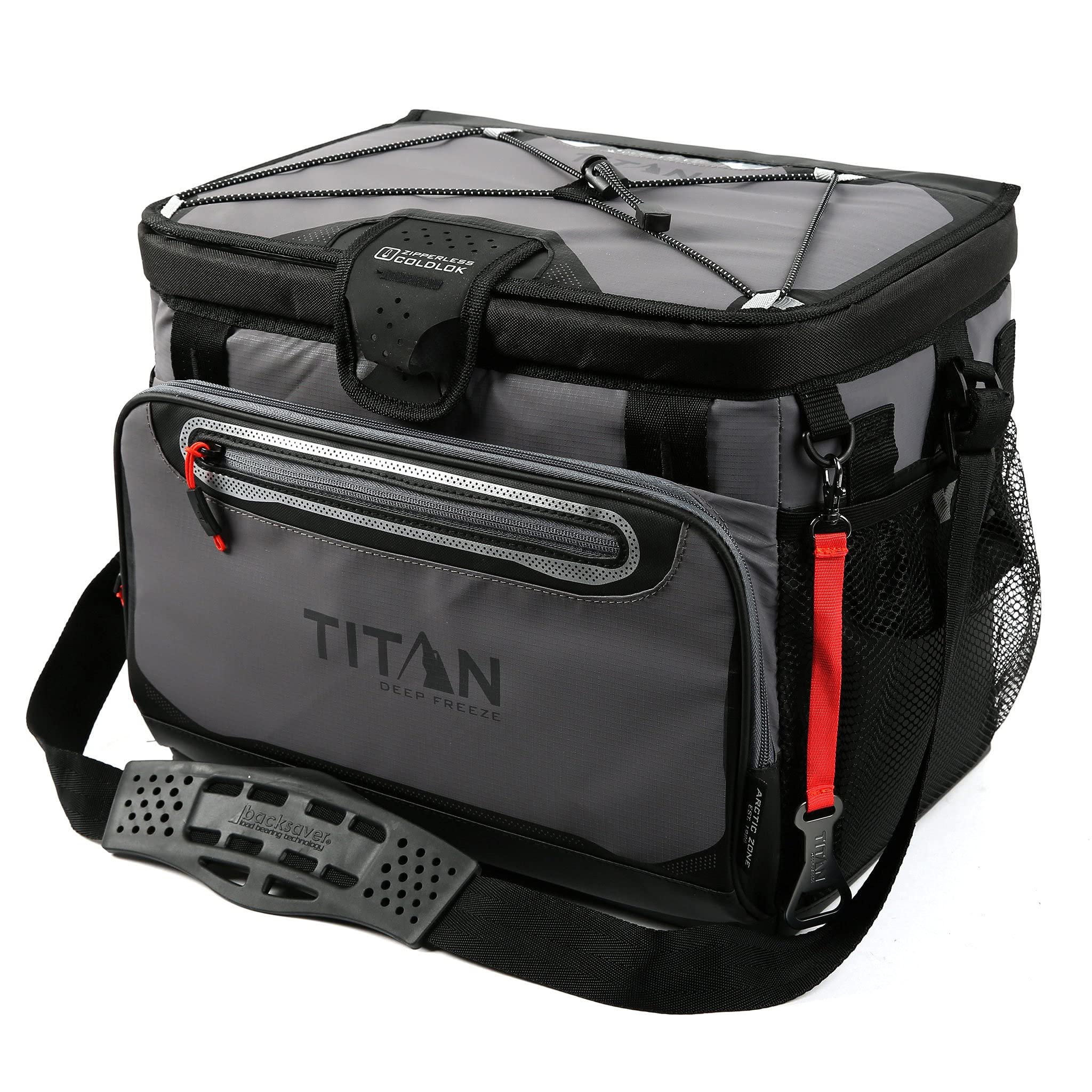 

Titan Deep Freeze Cooler Box 16L 30 Gray Limited Edition Color Titan Zipperless Insulated Soft Cooler Perfect for and Outdoor Activities (Holds Cans)