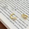 CAOSHI Stylish Lady Hoop Earrings with Bright Zirconia Gold Color/Silver Color Jewelry Fashion Lady Daily Wearable Accessories