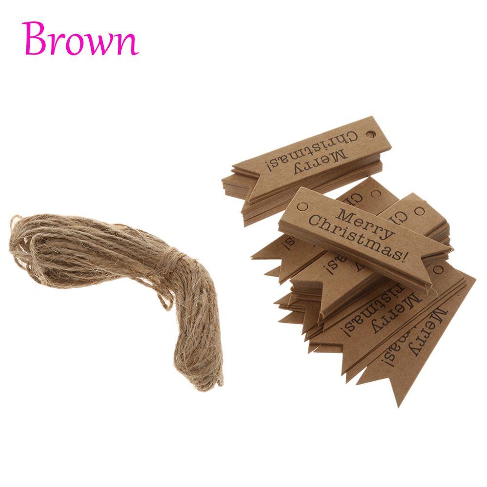 

100pcs New Party Supplies Home Decor Kraft Paper Tags Xmas Hanging Christmas Ornaments Gifts Label коричневый
