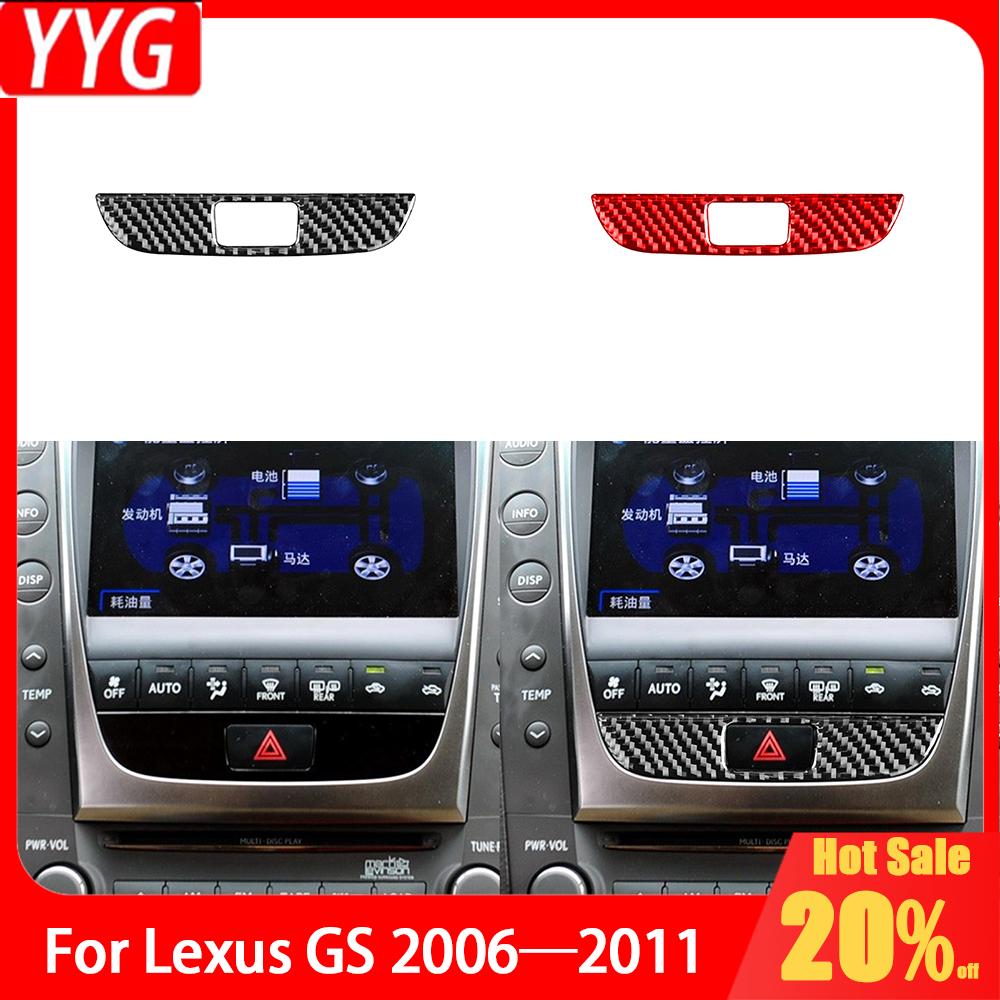 Carbon Fiber Warning Light Emergency Lamp Panel Car Accessories Interior Cover Trim Sticker ModificationFor Lexus GS 2006—2011