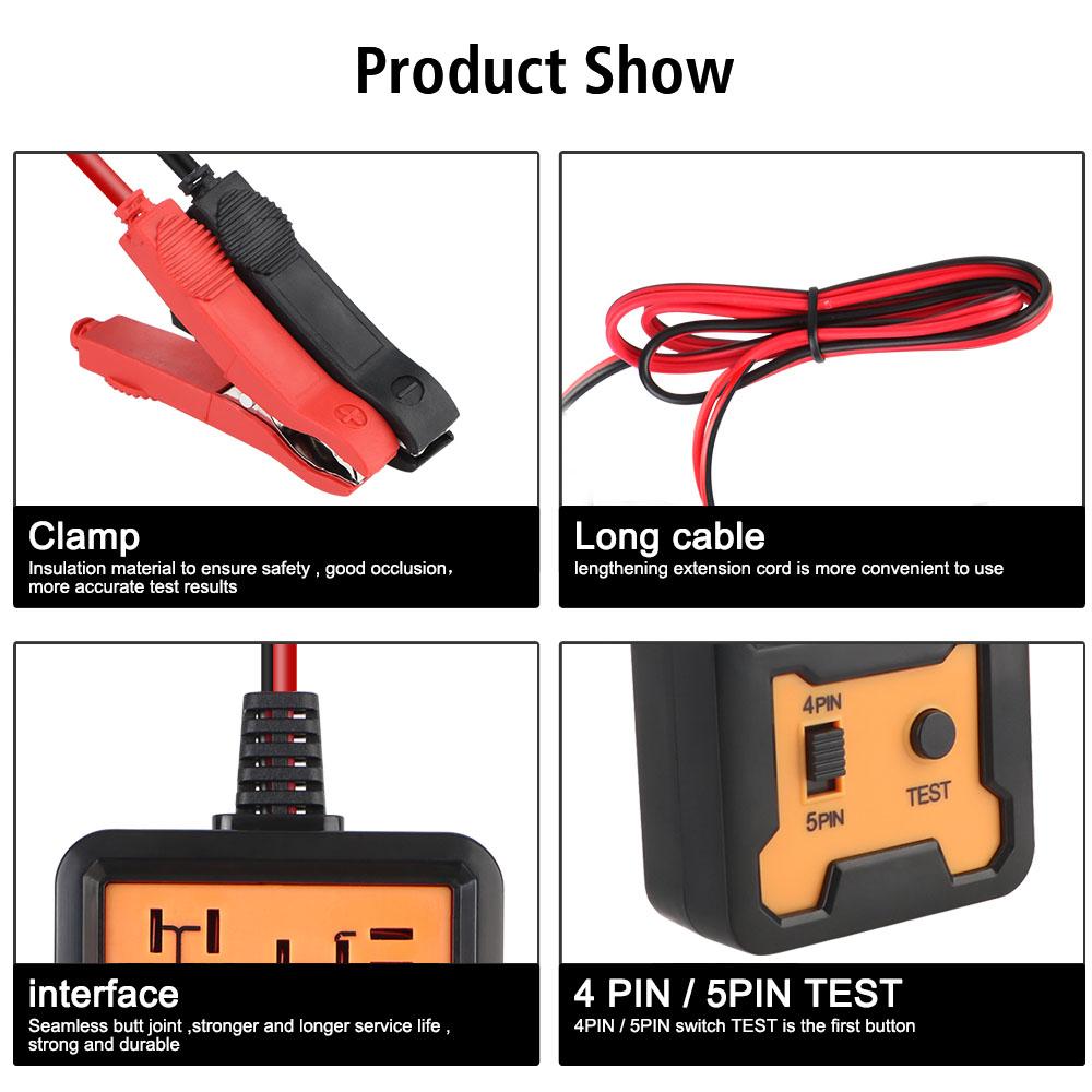 Car Battery Checker Voltage Tester Car Relay Tester Universal 12V LED Indicator Light Automotive Electronic Relay Tester