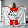 1PC AFC Ajax Custom Name Patterned Flannel Blanket Suitable For All Seasons for Home Decor Warmth and Comfort Gifts Holiday Present