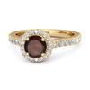 Garnet Round Halo Accents Ring - 925 Sterling Silver Gold Vermeil