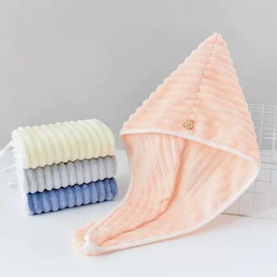Coral Velvet Absorbent Dry Hair Cap Beauty Salon Barber Gym Dry Hair Towel