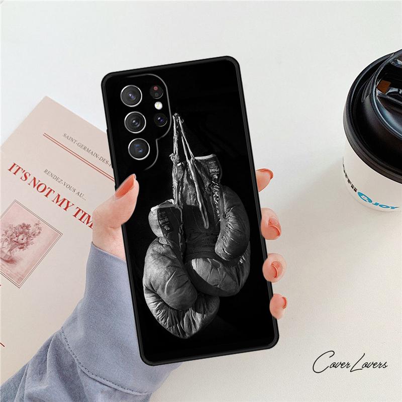 A Boxer wearing Boxing Gloves phone case For Samsung Galaxy S24 S25 S23 S22 Ultra Note 10 20 Plus S20 S21 FE Cover