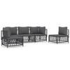 5 Piece Garden Lounge Set with Cushions Anthracite Steel