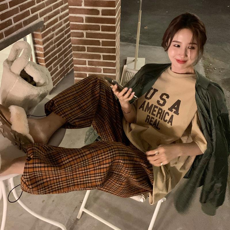 Street Style Large-size Short-sleeved T-shirt for Women In Summer Couple Outfit Loose Korean Casual Bottoming Shirt Top