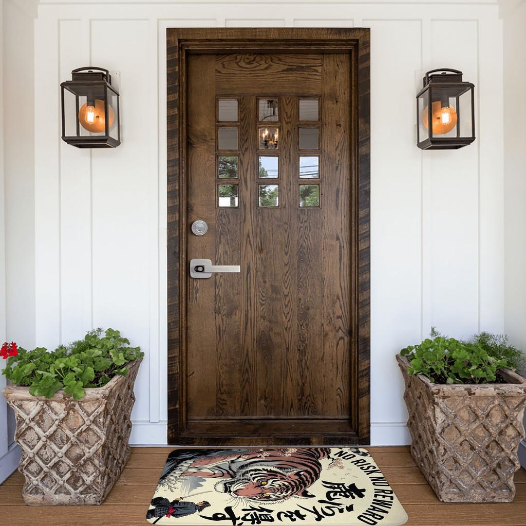 No risk no reward  Samurai Anti-slip Doormat Floor Mat Carpet Rug for Kitchen Entrance Home Living room Footpad Mats