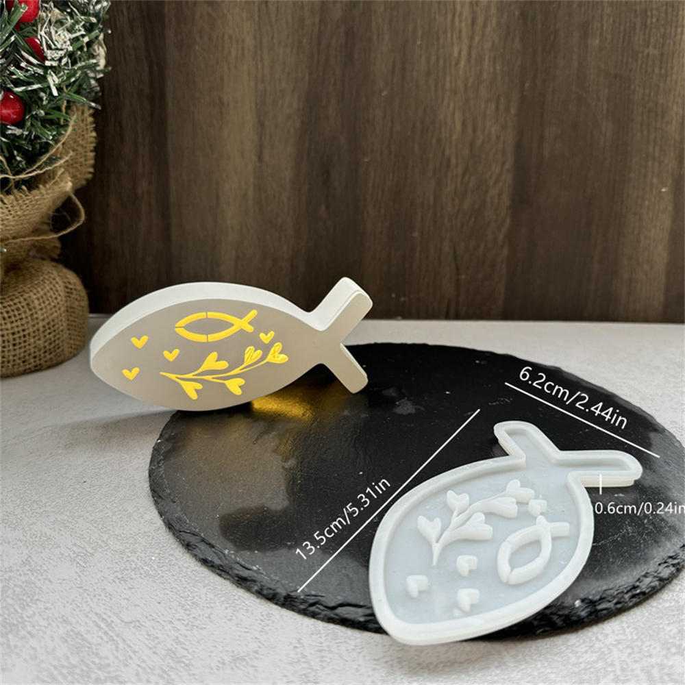 

Ісус Риба Підсвічник Силіконова Гіпсова Форма Краплі Воску Куля Світло Прикраса Домашній Декор