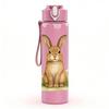1PC Wild Field Easter Bunny 750ml Color Plastic Sports Water Bottle Leakproof Flip Straw Lid Suitable for Sports Office Home Use