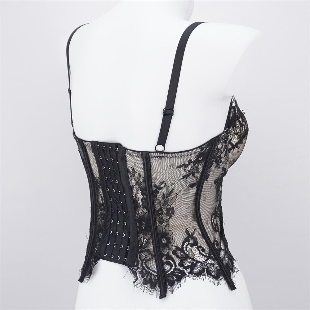 Hollow Lace Corset Slim fit Crop Tops Elegant Lace Camisole Travel