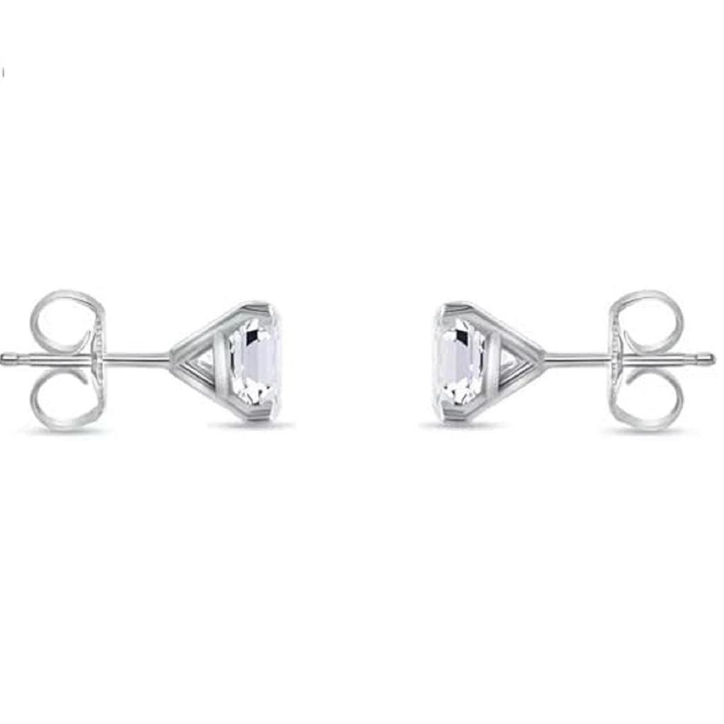 Jewels Prim 4 Ct Asscher Cut Diamond Stud Earrings 14K White Gold Martini Push Earrings For Women's Best Regular Wear Jewellery