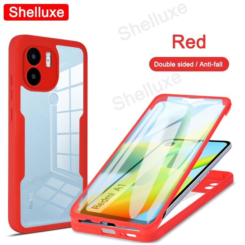 360 Celotělový Průhledný Kryt Shelluxe Přední+Zadní Pro Redmi A1 A1+ Pro Xiaomi Redmi A2 Plus A2+ Silikonový Oboustranný Kryt na Telefon