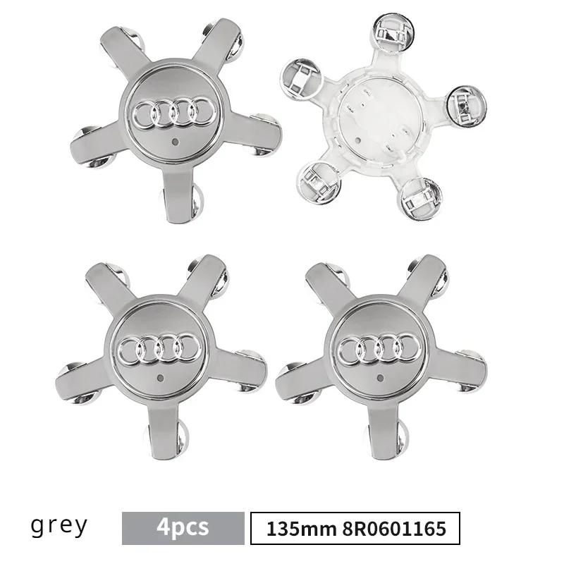 4pcs 135mm For q1 A1 A3 A4 A5 A6 A7 Q3 Q5 Q7 TT B5 B6 B7 8P 8V Car Wheel Center Cap Hub Covers Badge logo 8R0601165 4F0601165N
