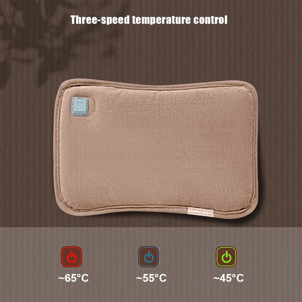 USB Charging Hand Warmer 3 Heat Levels Heat Explosion-Proof Warm Bag Electric Heated Hand Warmer Pouch for Winter Activities