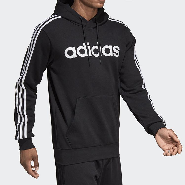 adidas Pullover Hoodie With Fleece Lining For Warmth And Comfort Men Tops Black DQ3096