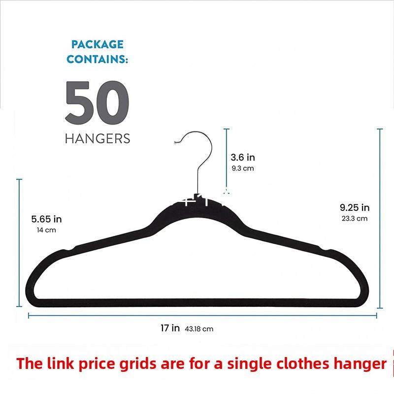 Flocked Non-Slip Plastic Clothes Hanger Space-Saving Anti-Wrinkle Design