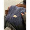 Women's Winter High End Scarf Versatile and Cute Blue Knitted Wool Neck Scarf Neck Protector Korean Style Student Trend