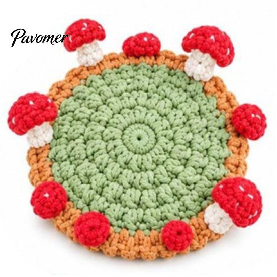 Decorative Tea Cup Pad Blooming Crochet Coaster, Handmade 3D Flower Mat for Coffee Mug Rug Tea, Cotton Yarn Drink Floral Table Decor Desk Protector