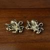 Brass Octopus Figurine Metal Carving Octopus Statue Sea Animal Sculpture Feng Shui Decoration Home Office Desktop Ornament