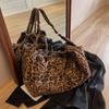 Large capacity leopard nylon hot sale crossbody bag zipper high aesthetic fashion shoulder soft simple bag