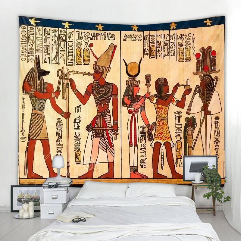 Bohemian Wall Tapestry Curtain Living Room Bedroom Tapestry Egyptian Pharaoh Palace Mythology Decorative Tapestry