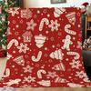 JIT 1pc Winter White Deer Christmas Polyester Blanket 2D Flat Print Elegant Home Decor Bedroom Sofa Throw Cozy Charming