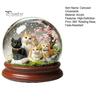 Rotating Carousel Table Ornament Christmas Crystal Ball Figurine, 2D Acrylic Winter Cottage Lightweight Holiday Gift Tabletop Ornaments for