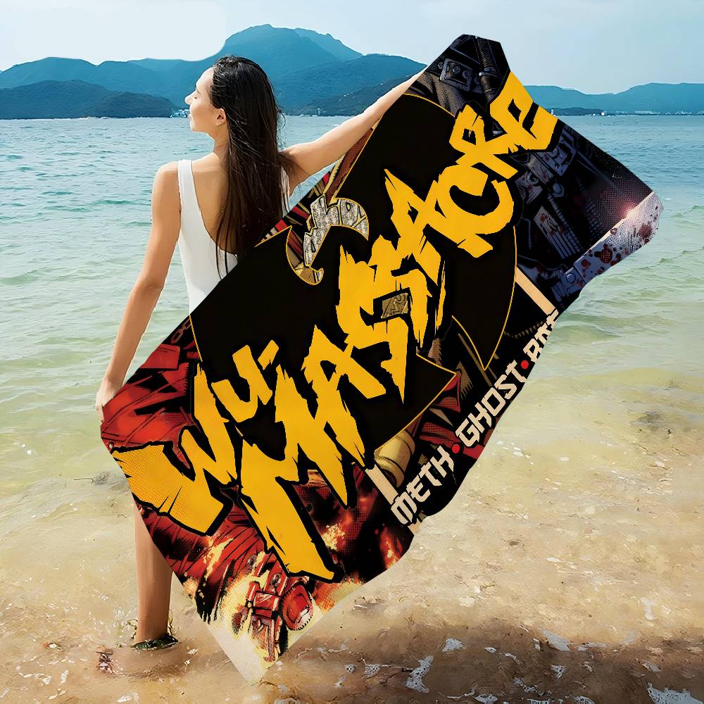 WU-T--TANG CLAN Band Anime Beach Swimming Towel Soft Absorbent Washcloth Children's Gifts for Kids Travel Camping Gym