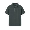 Blue Solid Color Pullover Polo Neck Knitted Short Sleeve Polo Shirt Men Tops F11M622129F-BU